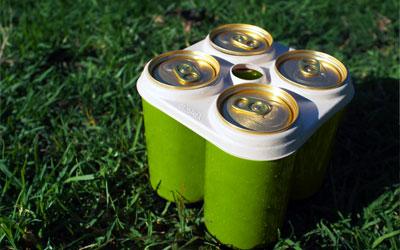 4 Pack compostable beer can holders