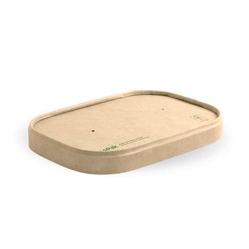 Natural Rectangle PLA Lined Paper Container Lid