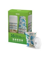 390ml 12oz Double Wall BioCup & Paper Lid 16pk