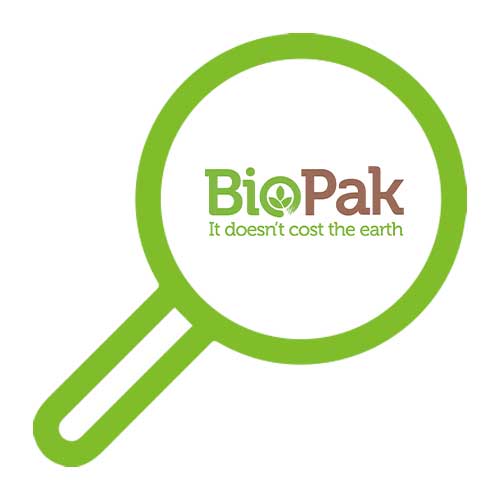 BioPak logo in magnifying glass icon